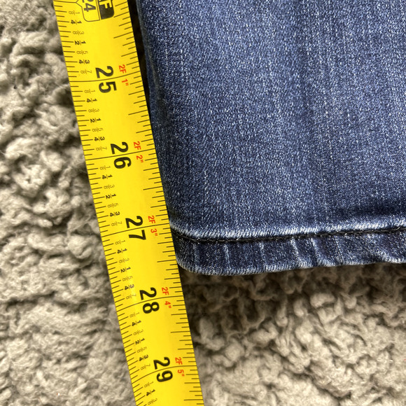 7 For All Mankind Jeans Womens Size 6 Mid Rise Skinny Rhinestone Stretch Blue - Picture 8 of 10
